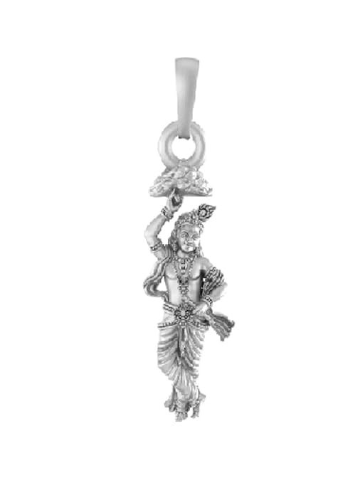 Sterling Silver (92.5% purity) God Radha Krishna Pendant for Men & Women