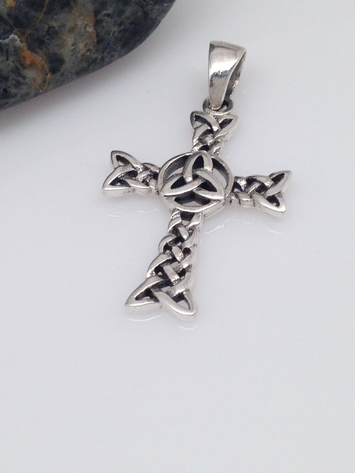 Celtic Knot Cross Pendant 925 Sterling Silver Mens Womens 26mm(1.02″)/35mm