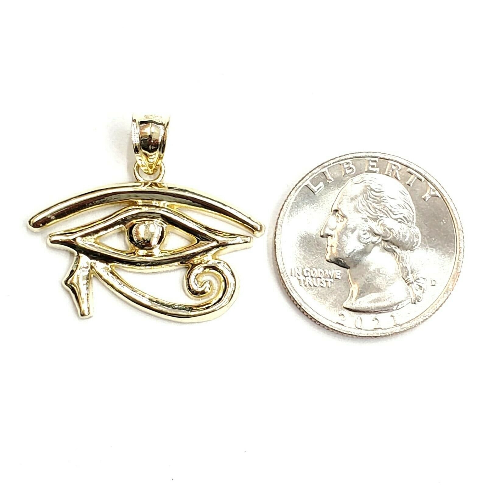 10k yellow Gold Egyptian eye of Horus protection Pendant fine gift jewelry 2.6g