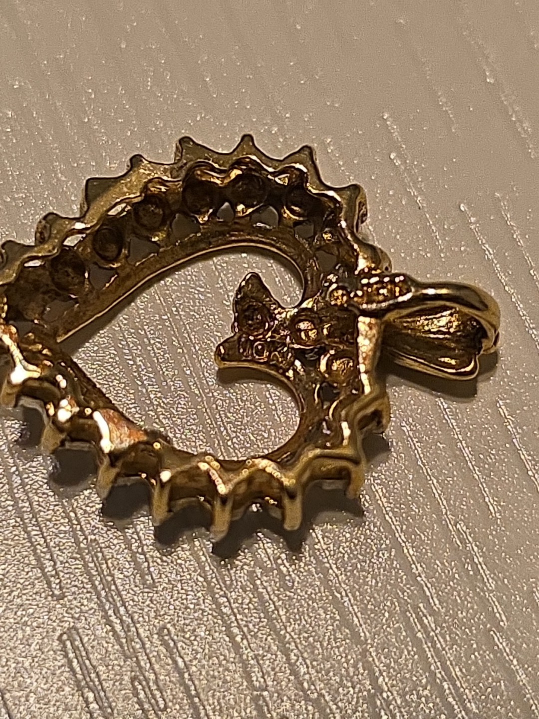 10K Yellow Gold Solid Heart Charm Beautiful Pendant