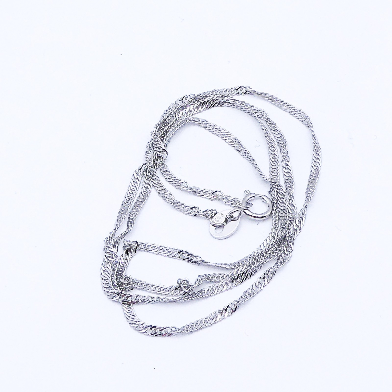 New Sterling Silver Chain Necklace 1.5mm Winding Singapore Mens Womens