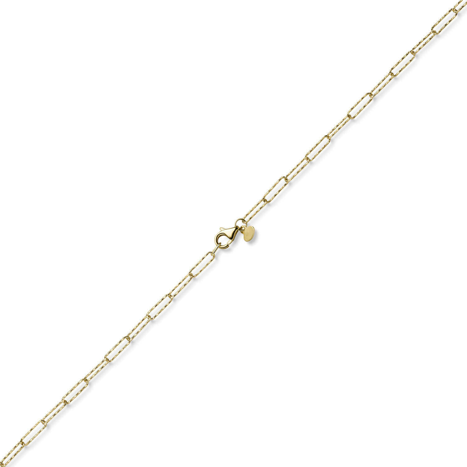 2.5mm Paper Clip Wide Anchor Chain Necklace 585 Yellow Gold Textured 50cm