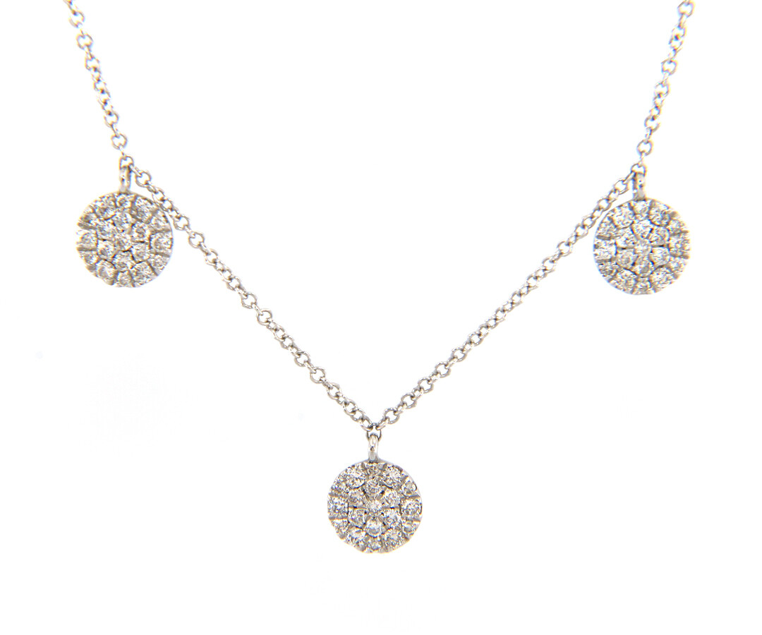 Gabriel & Co 0.78 CTW Diamond Cluster Dangle Necklace in 14K, New