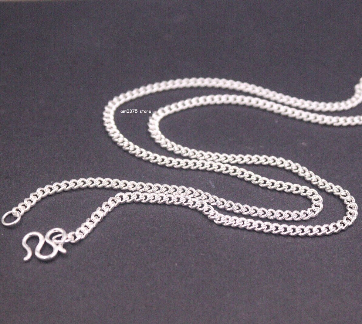 Pure 999 Fine Silver Chain For Women 3.6mm Solid Curb Link Necklace 16-28inchL