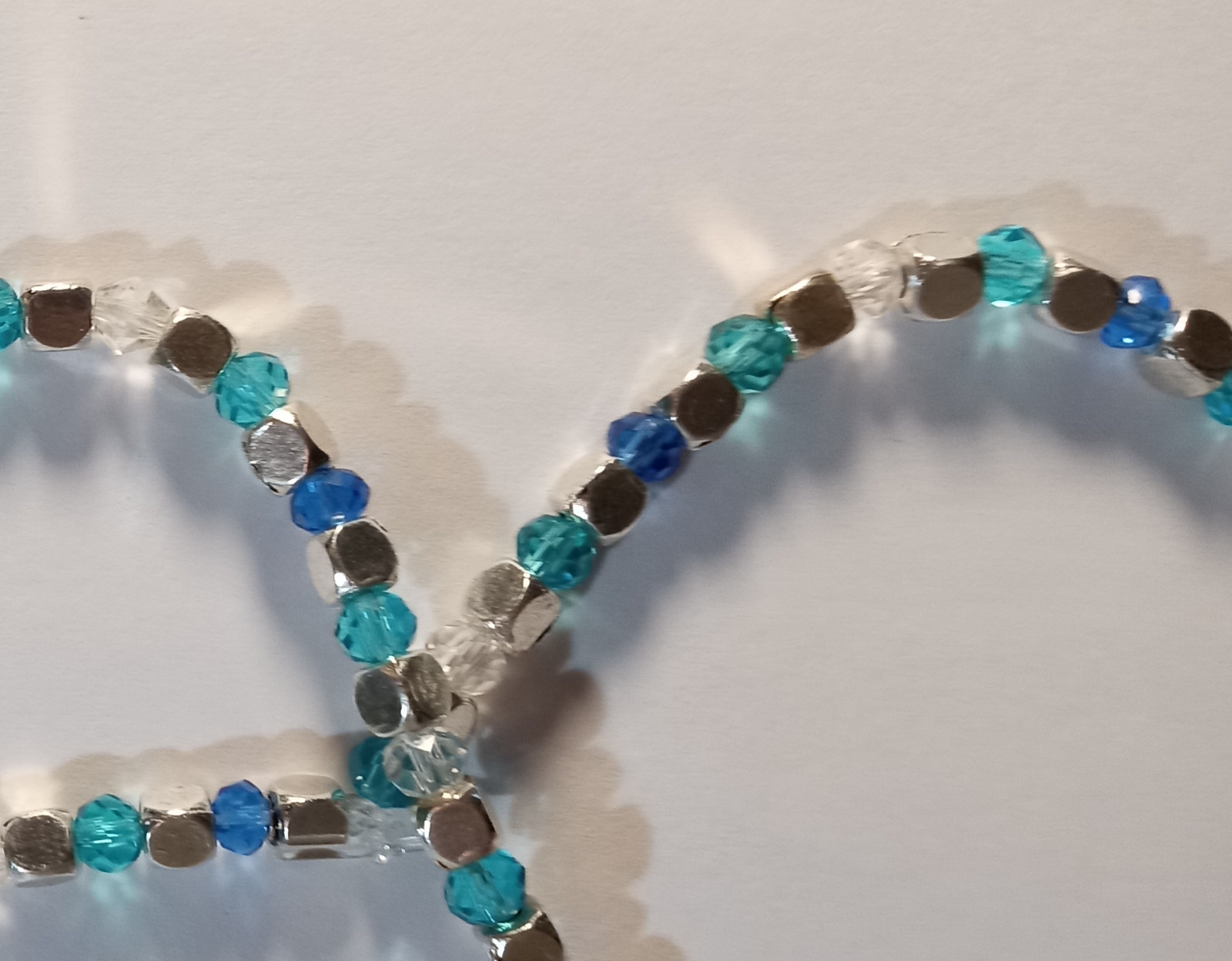 Share Beautiful Magic Necklace with Blue, Transparent Crystals and Silver