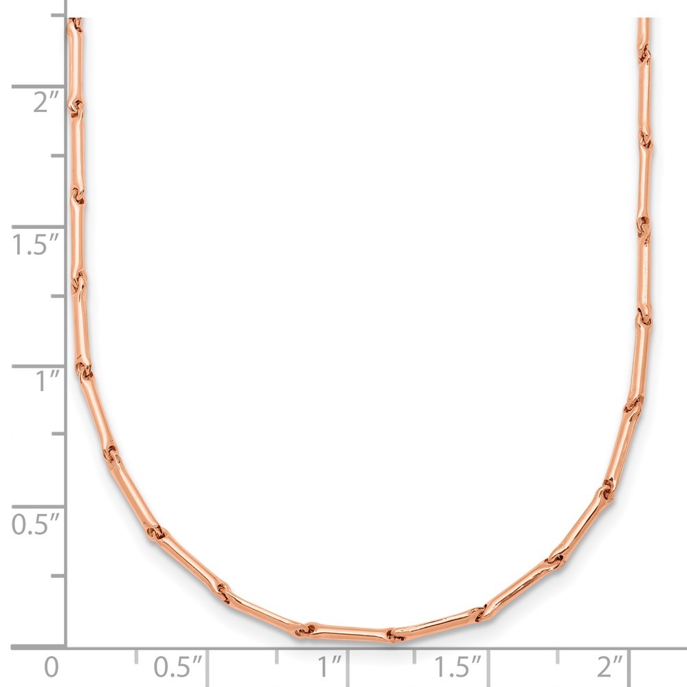 14K Rose Gold Polished Bar Link Chain Necklace 23.5″
