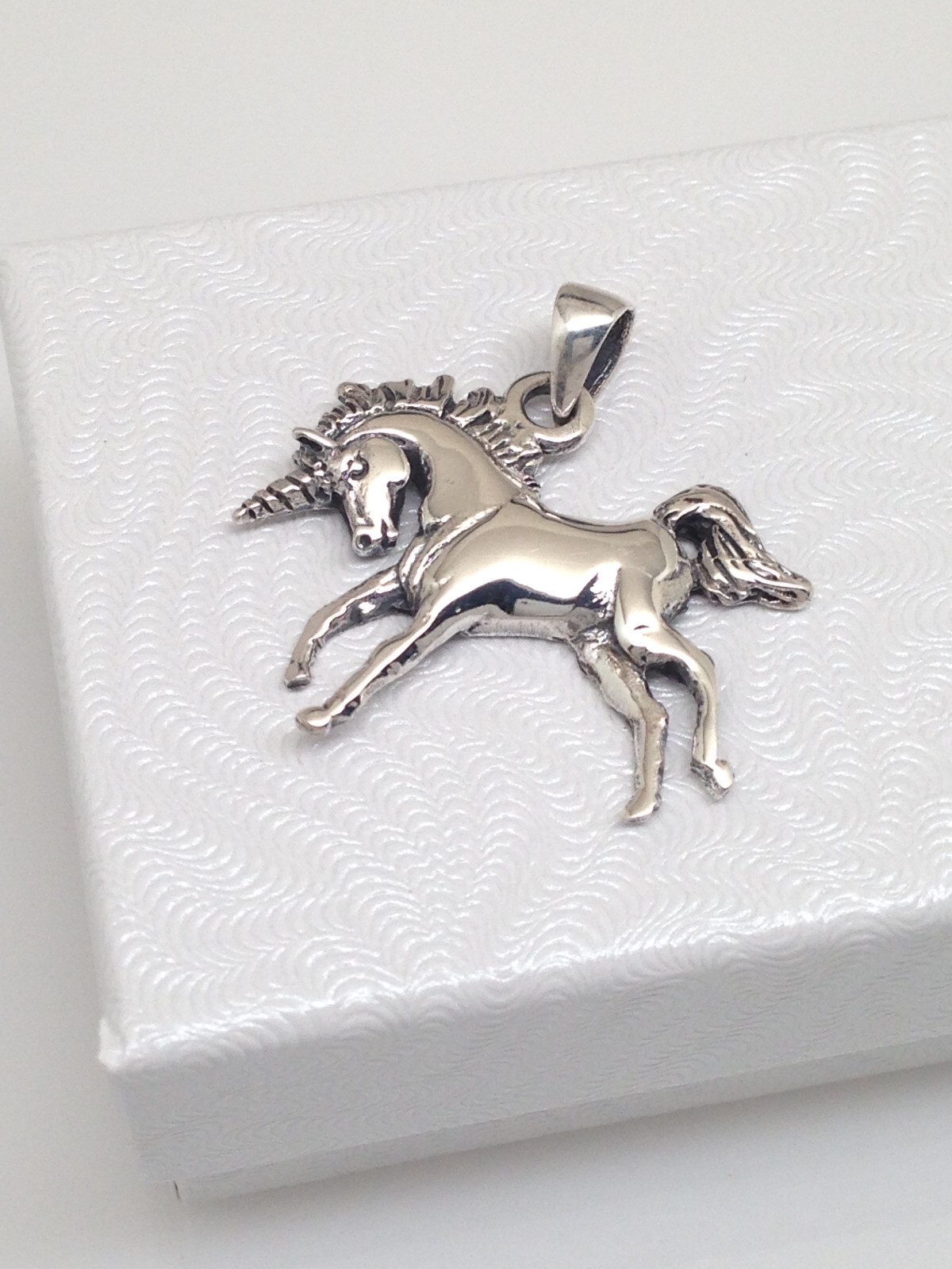 Unicorn Pendant Sterling Silver 925 26mm(1.02″)