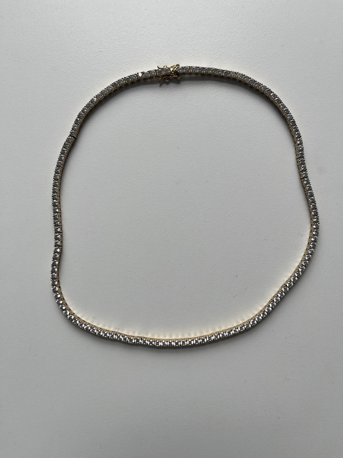 Dorsey Kate Riviere Necklace 17″ Tennis Necklace – 18k Gold Vermeil Setting