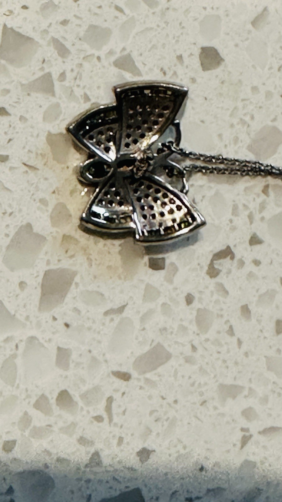 Designer GP Sterling Multicolor Diamond Butterfly Pendant On 20” Chain