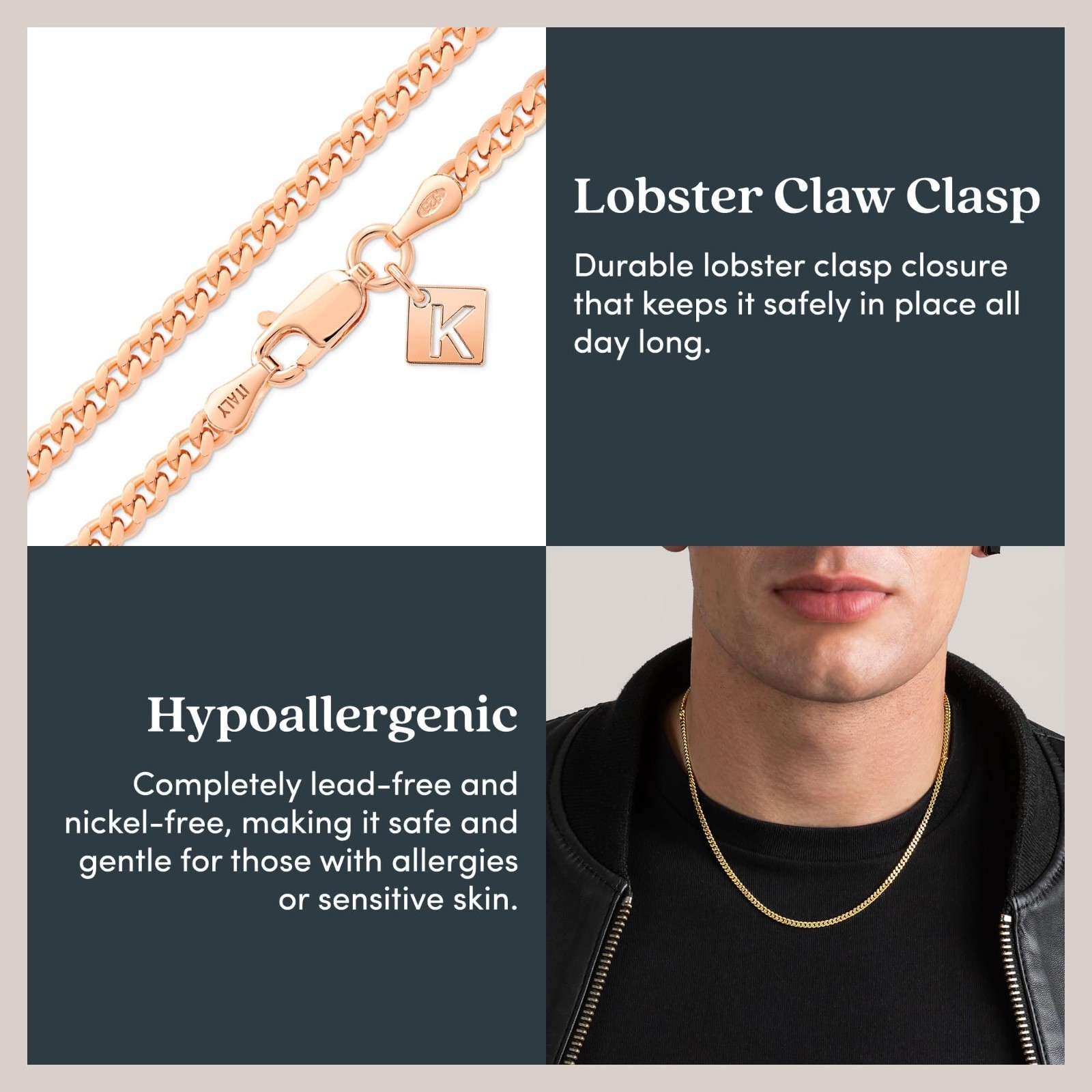 3mm Miami 925 Sterling Silver Curb Chain Necklace – Diamond Cut Cuban Link, Gold