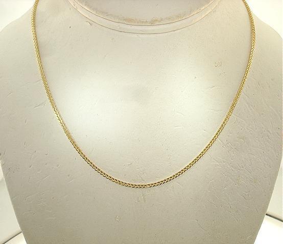 1.5MM ITALIAN SOLID 14K YELLOW GOLD DC SPIGA SQUARE WHEAT CHAIN NECKLACE 16-24″