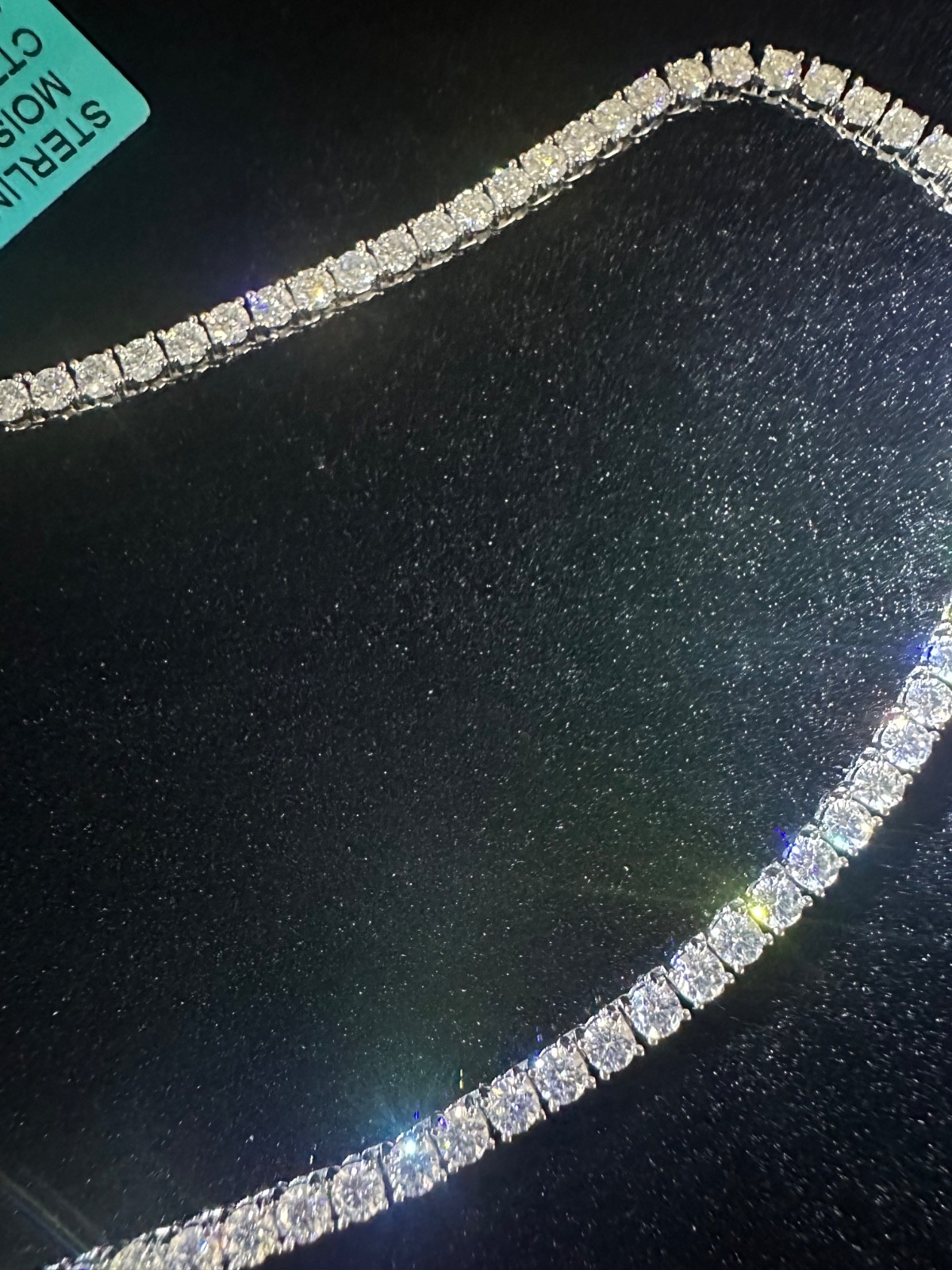 20” 925 Silver Moissanite Tennis Necklace, 13.77 CTTW, 3mm, VVSD