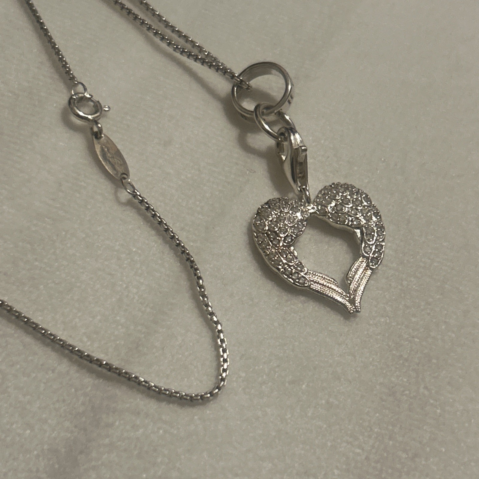 Rare Thomas Sabo 925 Silver Sparkly Clear Stone Set Heart Pendant 70cm TS Chain