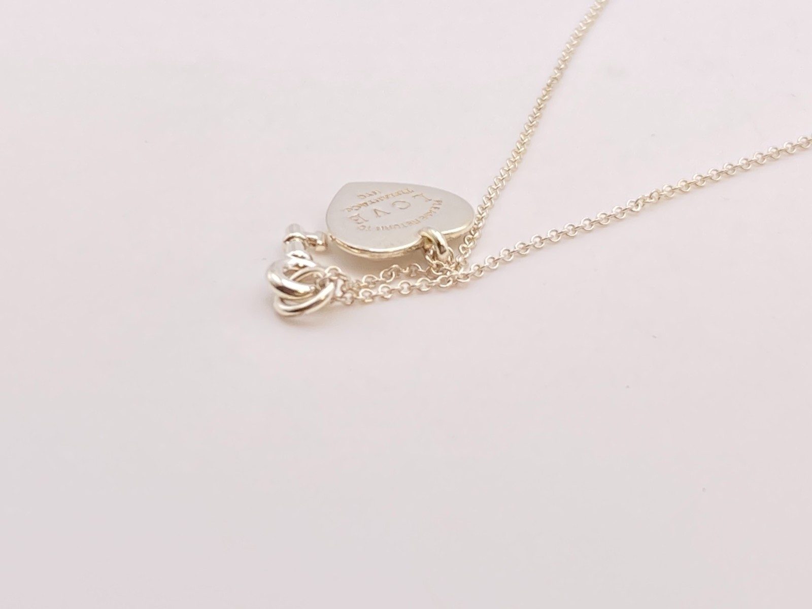 Tiffany & Co. Return to LOVE Heart Tag Key Padlock 3.9g Necklace 16-18″ silver