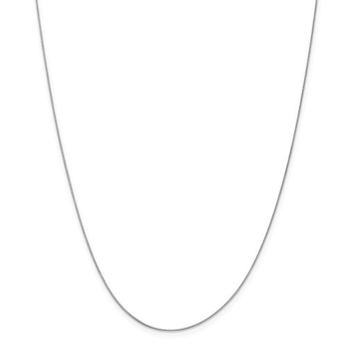 10K WHITE GOLD THIN BOX LINK NECKLACE PENDANT CHAIN 16″ 0.5 mm 0.8 grams