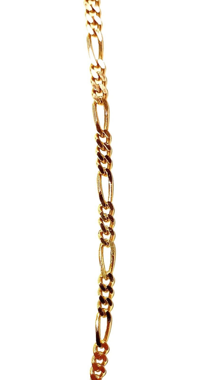 18″ 14K Yellow Gold Beveled Figaro Chain Necklace 4.9gr Solid 2.5mm U.S. Seller