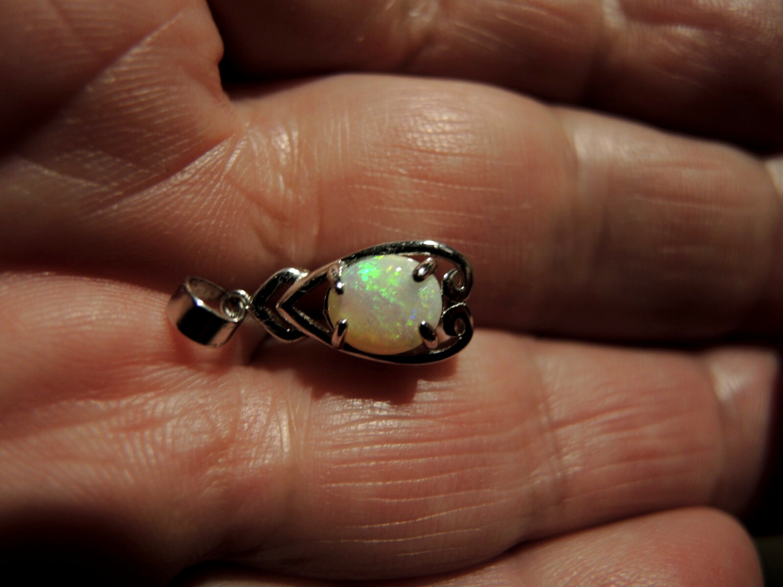 Australian Solid Semi-Crystal Opal Pendant