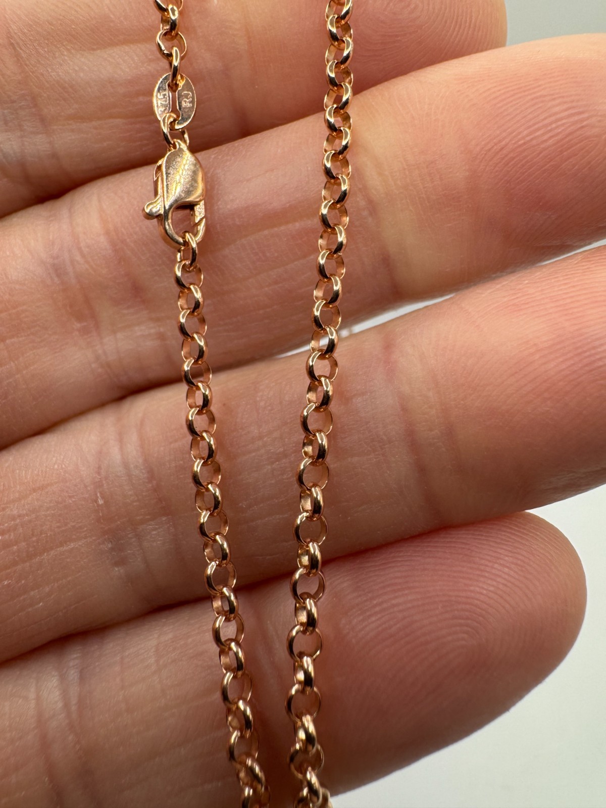 9ct Rose Gold 2.7mm Round Belcher Necklace Chain Length 16 Inch / 40cm (AA0570)