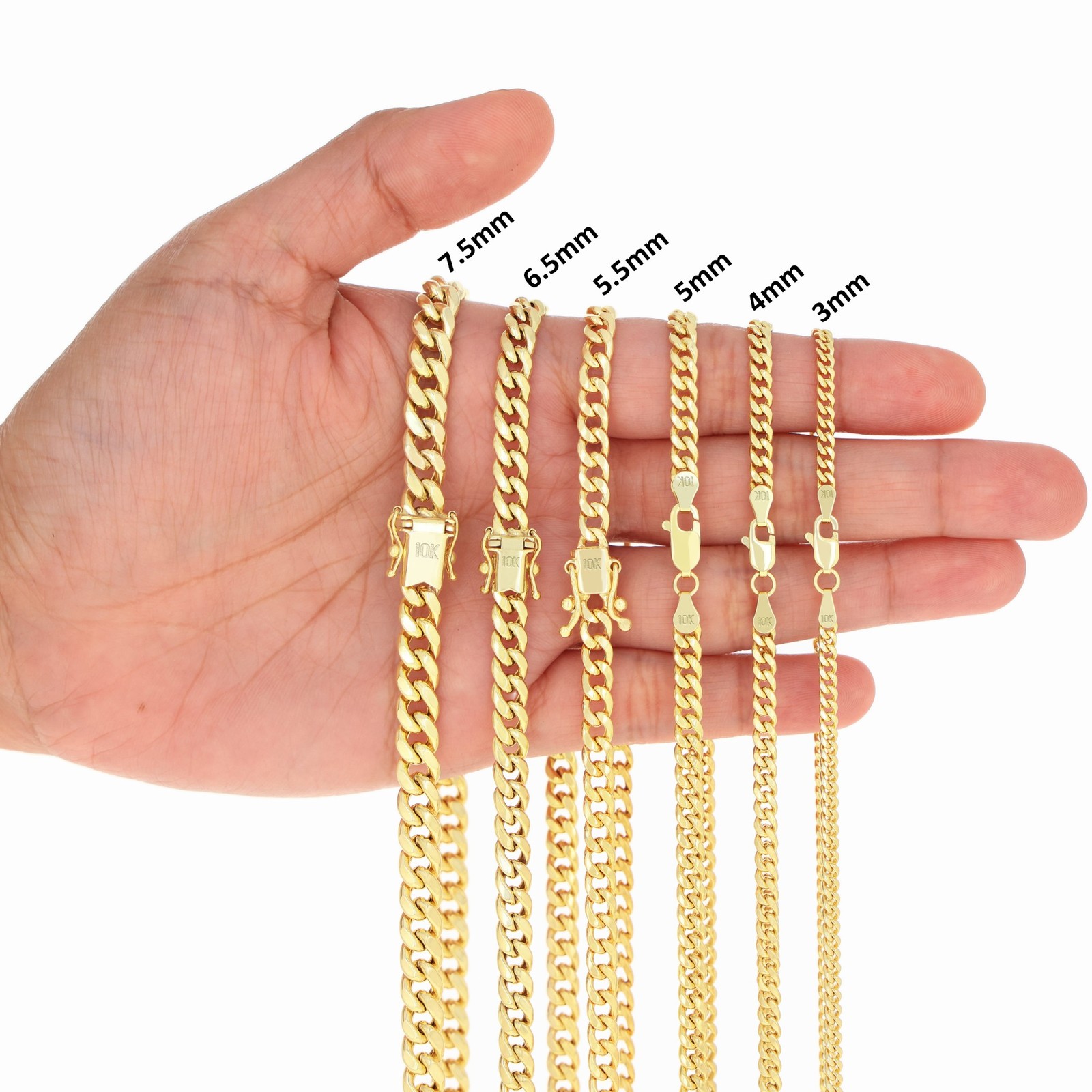 10K Yellow Gold 3mm- 13mm Miami Cuban Link Chain Necklace Mens Womens 16″- 30″