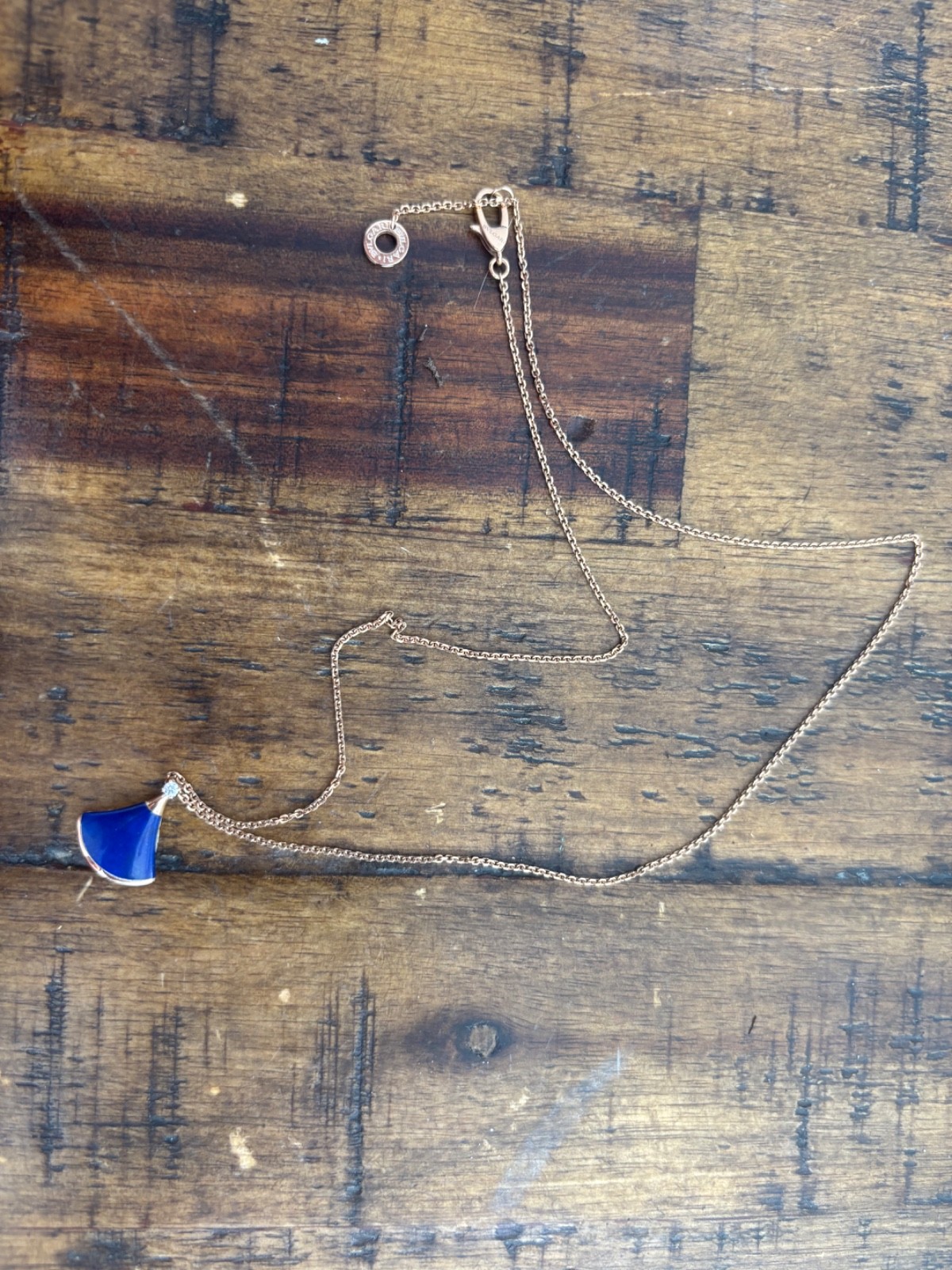 BVLGARI Divas’ Dream Necklace 18K Rose Gold with Lapis Lazuli in Original Box