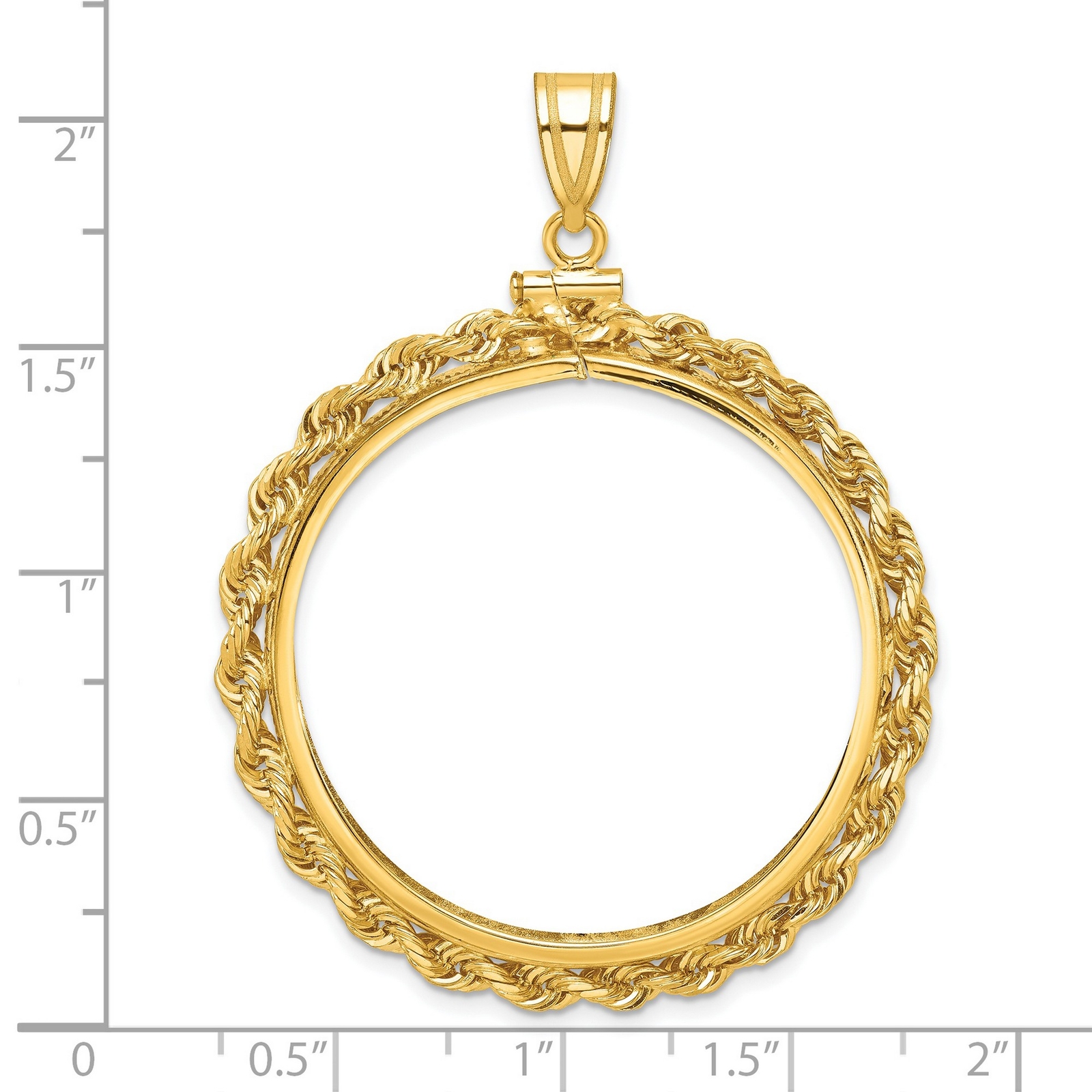 1921-1947 Mexico Centenario 50 Pesos Screw Top Small Knot Coin Bezel in 14k Gold