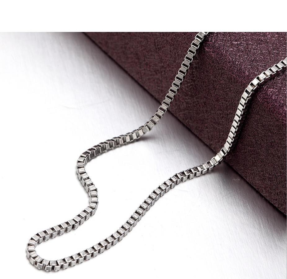 Men & Women’s Genuine 925 Sterling Silver 2mm wide 16″-32INCH Box Chain Necklace