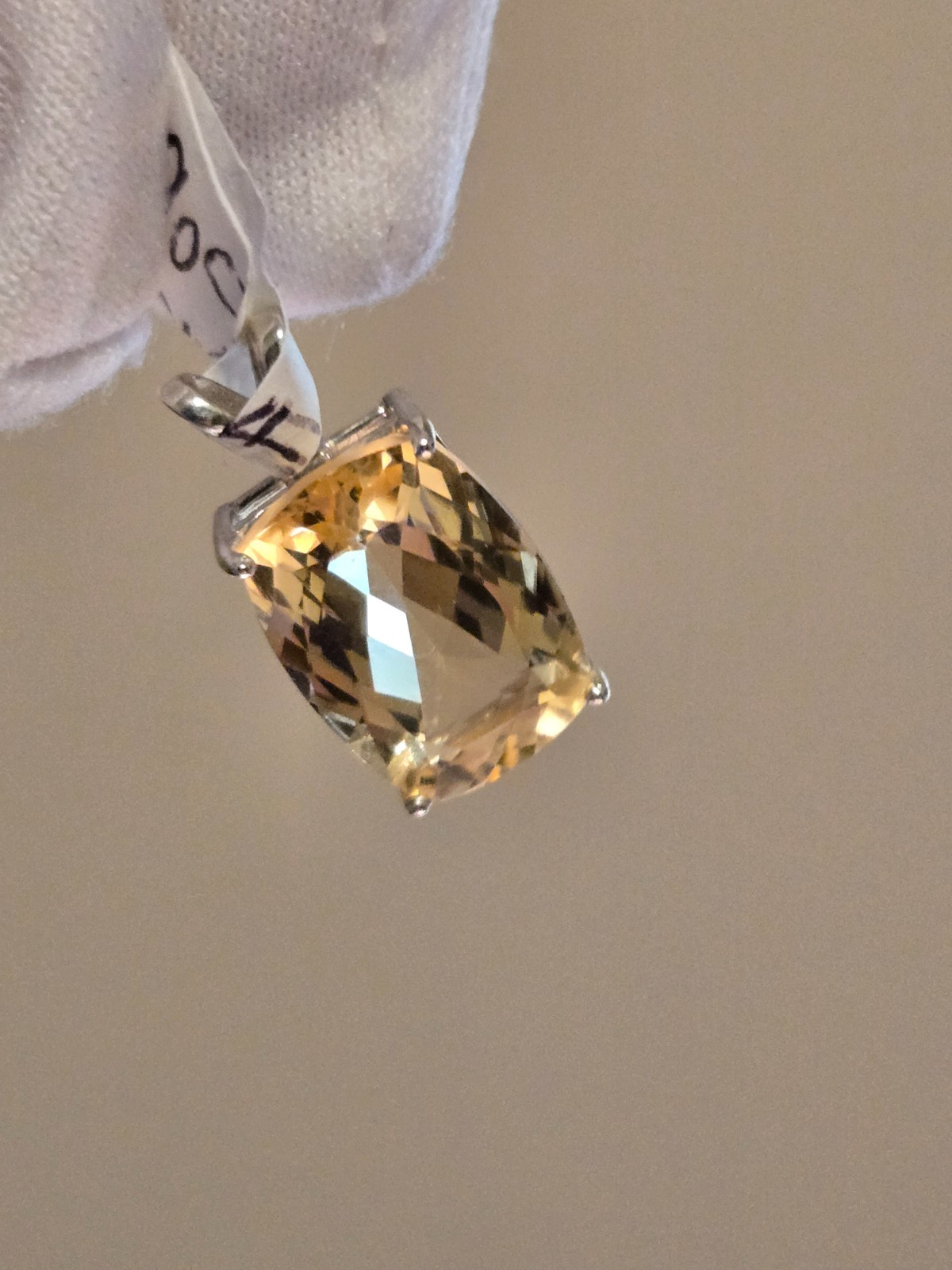 EXCELLENT CITRINE PENDANT 6.90CT NATURAL GLOWING/GREAT SATURATION/COLOR/LUSTER!