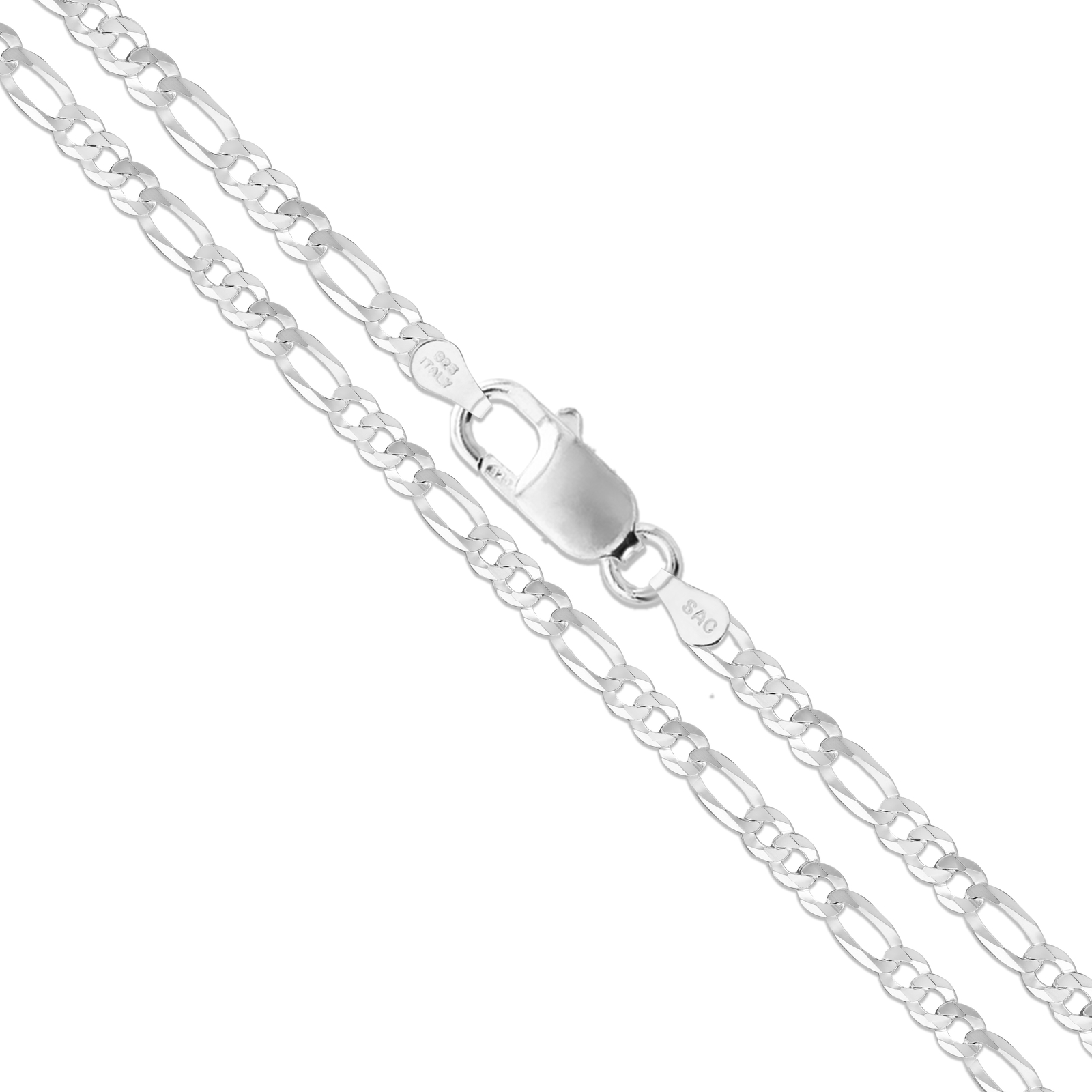 Sterling Silver 4.5mm Figaro Necklace 925 Italy Genuine 925 Wholesale Chain