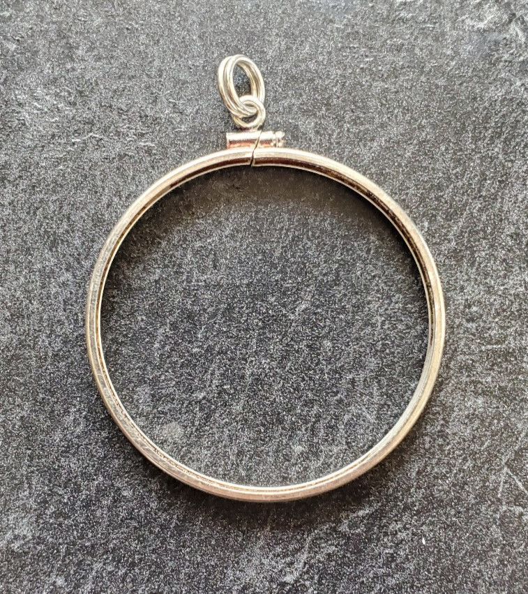 Coin Bezel One Ounce Silver Maple Leaf Coin Edge Sterling Silver