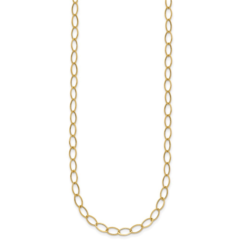 14k Yellow Gold Oval Link Necklace 18″ for Women 1.46gm
