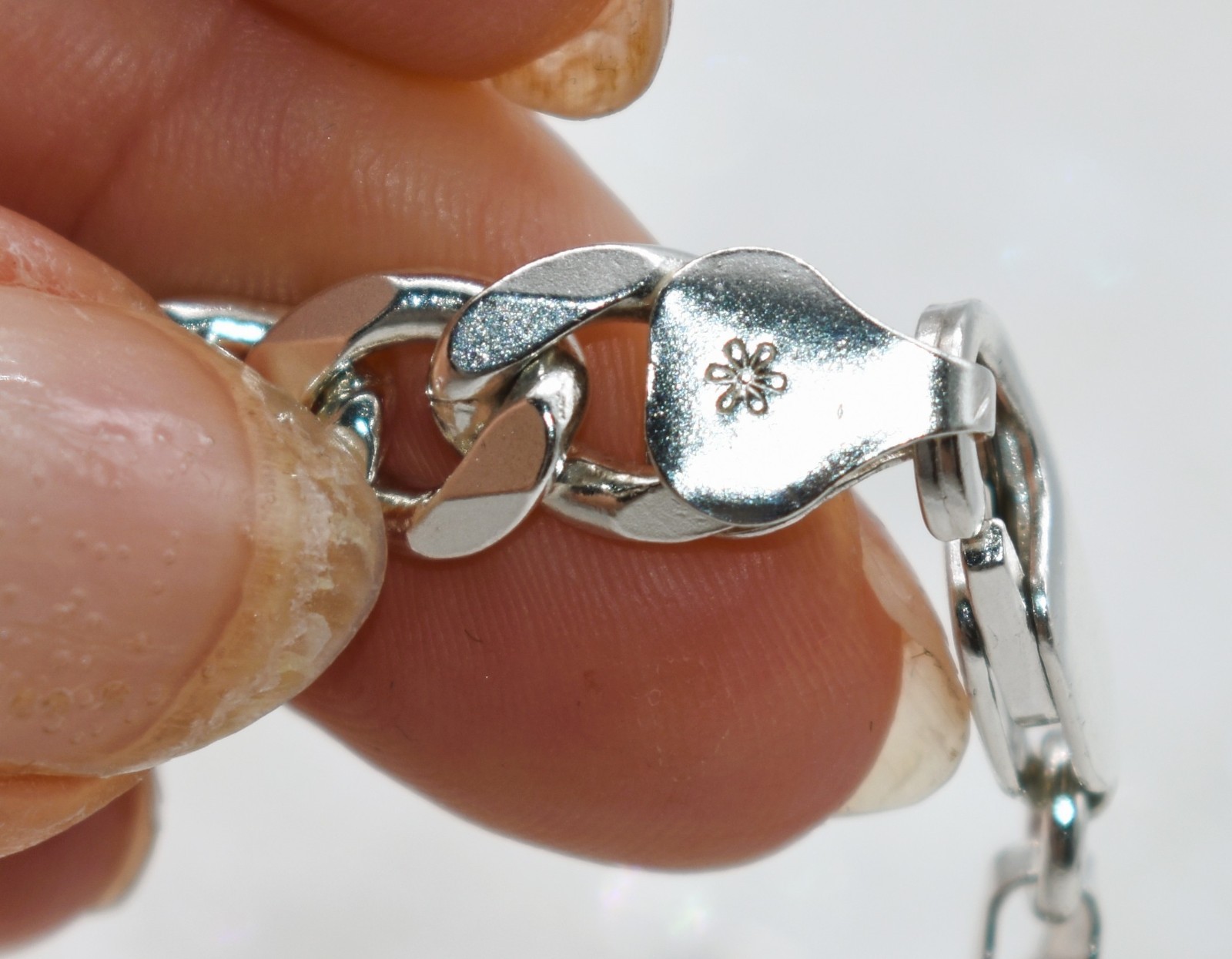 Italian Curb Link 7 mm High-Polish & Textured Sterling Silver Chain 70.5 g 30 in