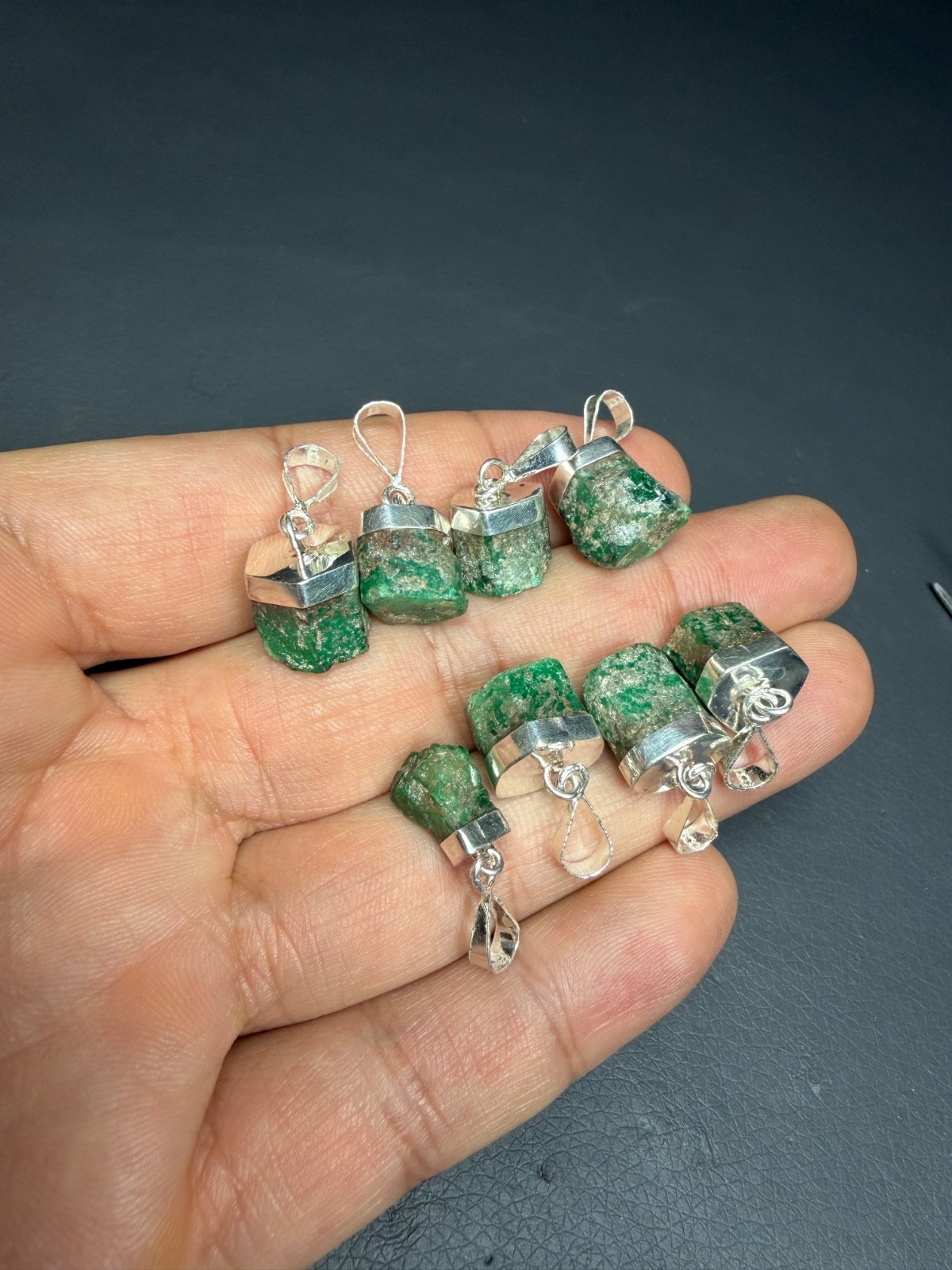 18pcs sterling silver top quality clean gem aquamarine pendants from Pakistan