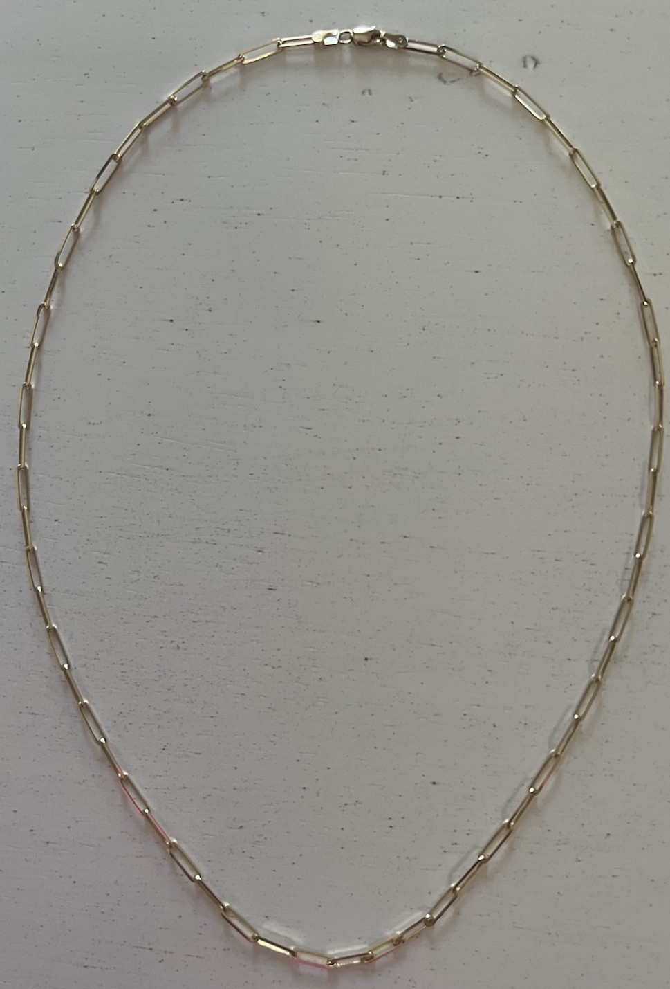 14k Yellow Gold Hollow Paper Clip Chain Necklace 19.5″ 4 grams