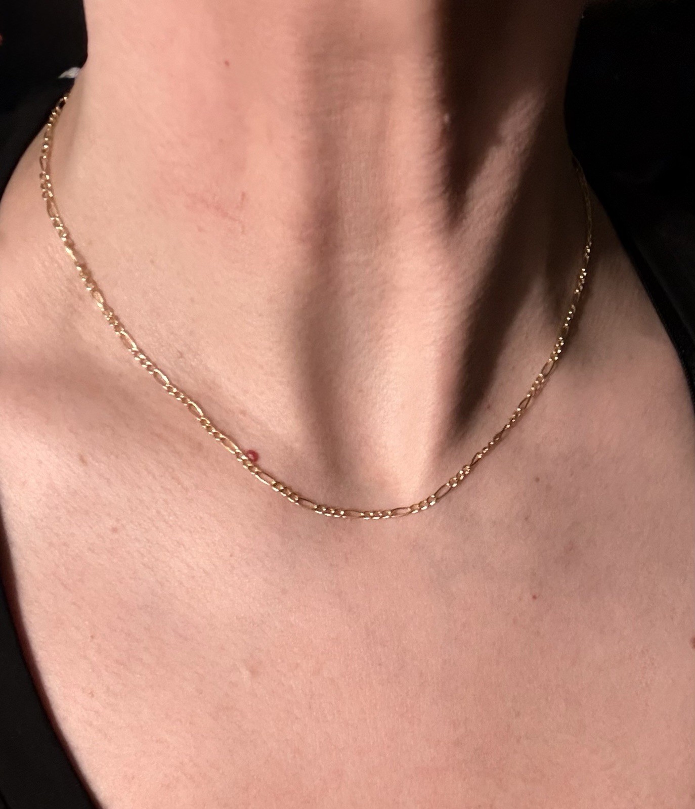 10k Pure Yellow Gold Figaro Chain Necklace 16 inch 2mm Spring Ring Closure