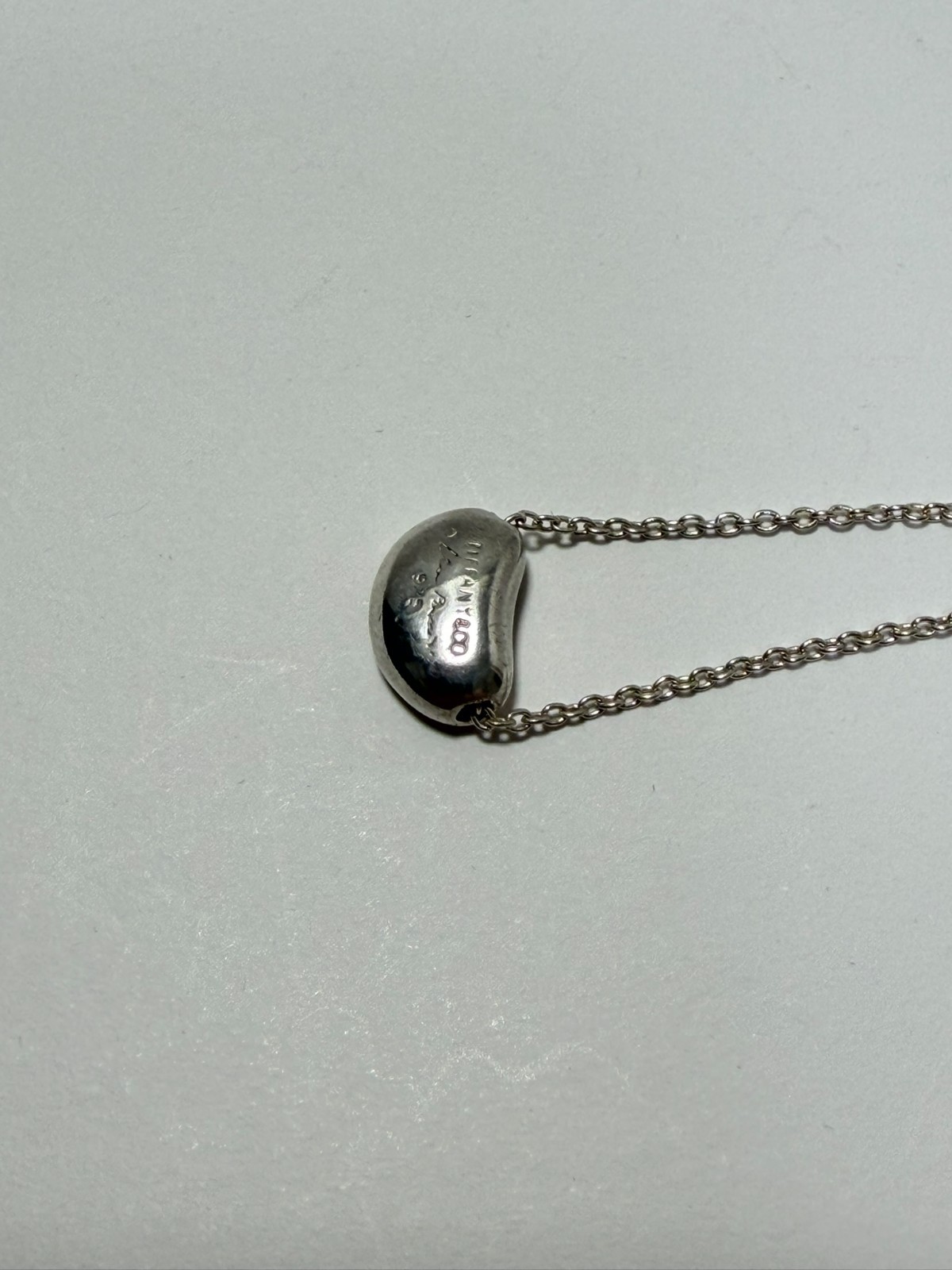 Tiffany & Co. small bean Pendant Necklace Peretti Silver925 excellent F/S