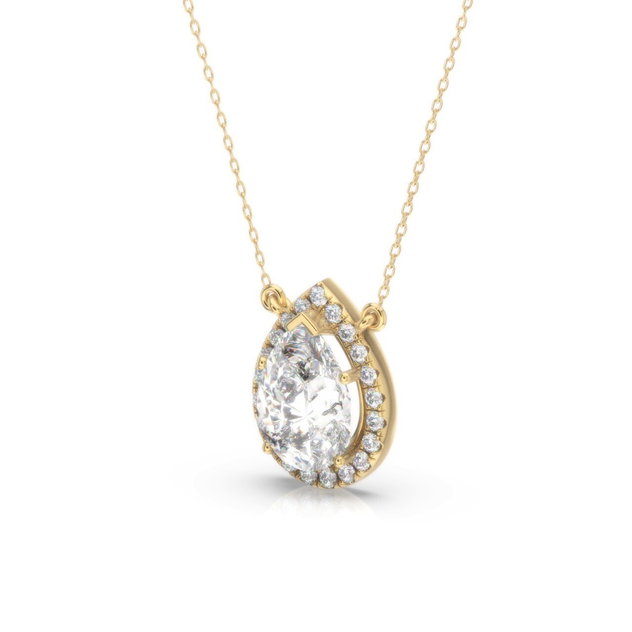 IGI Diamond Pendant VS1 E Pear 2.25 Ct Lab Created 14k White Gold Eye Clean