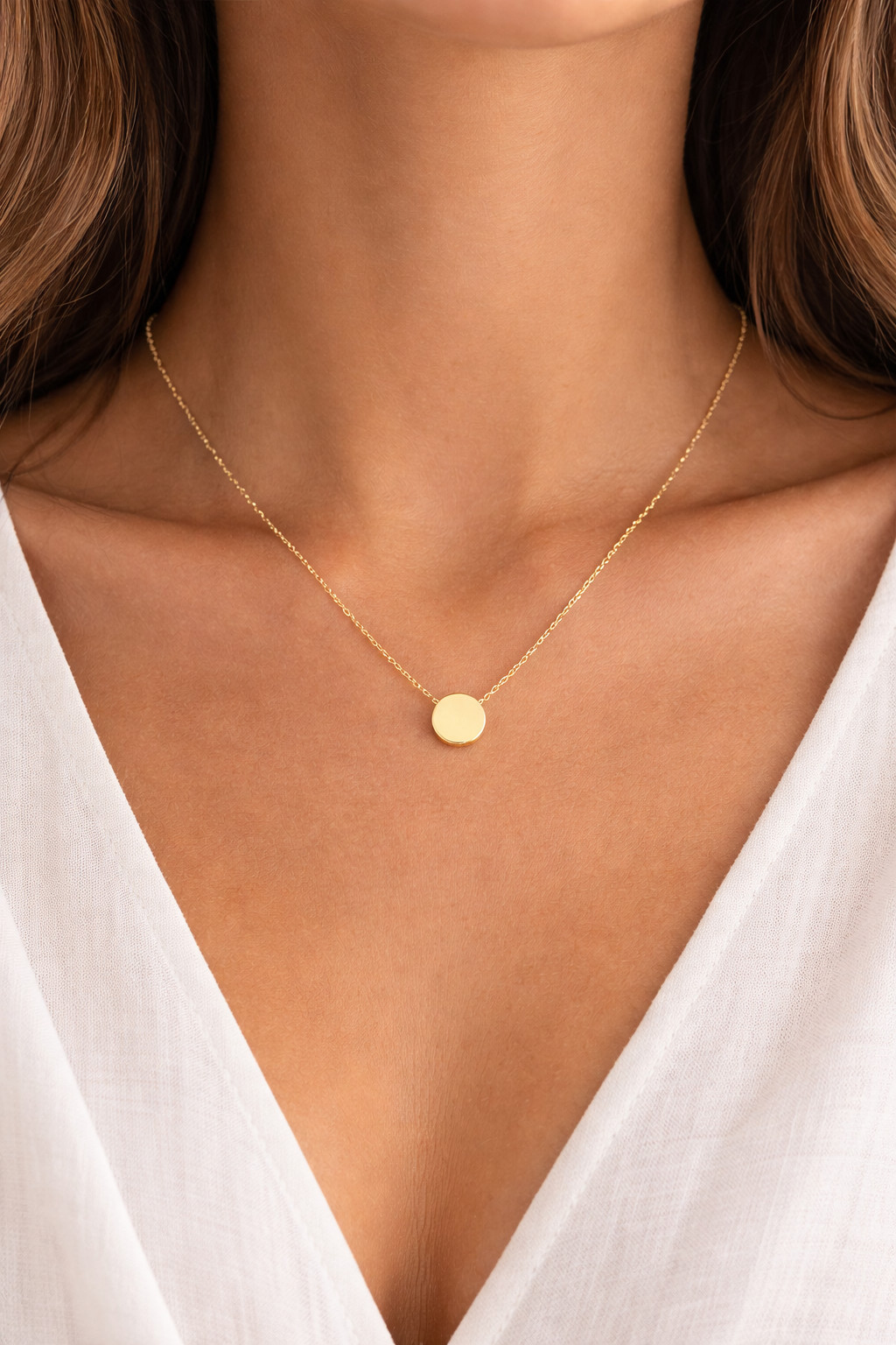 Pure 14 K yellow Gold Minimal Necklace 17″+1″ Extension