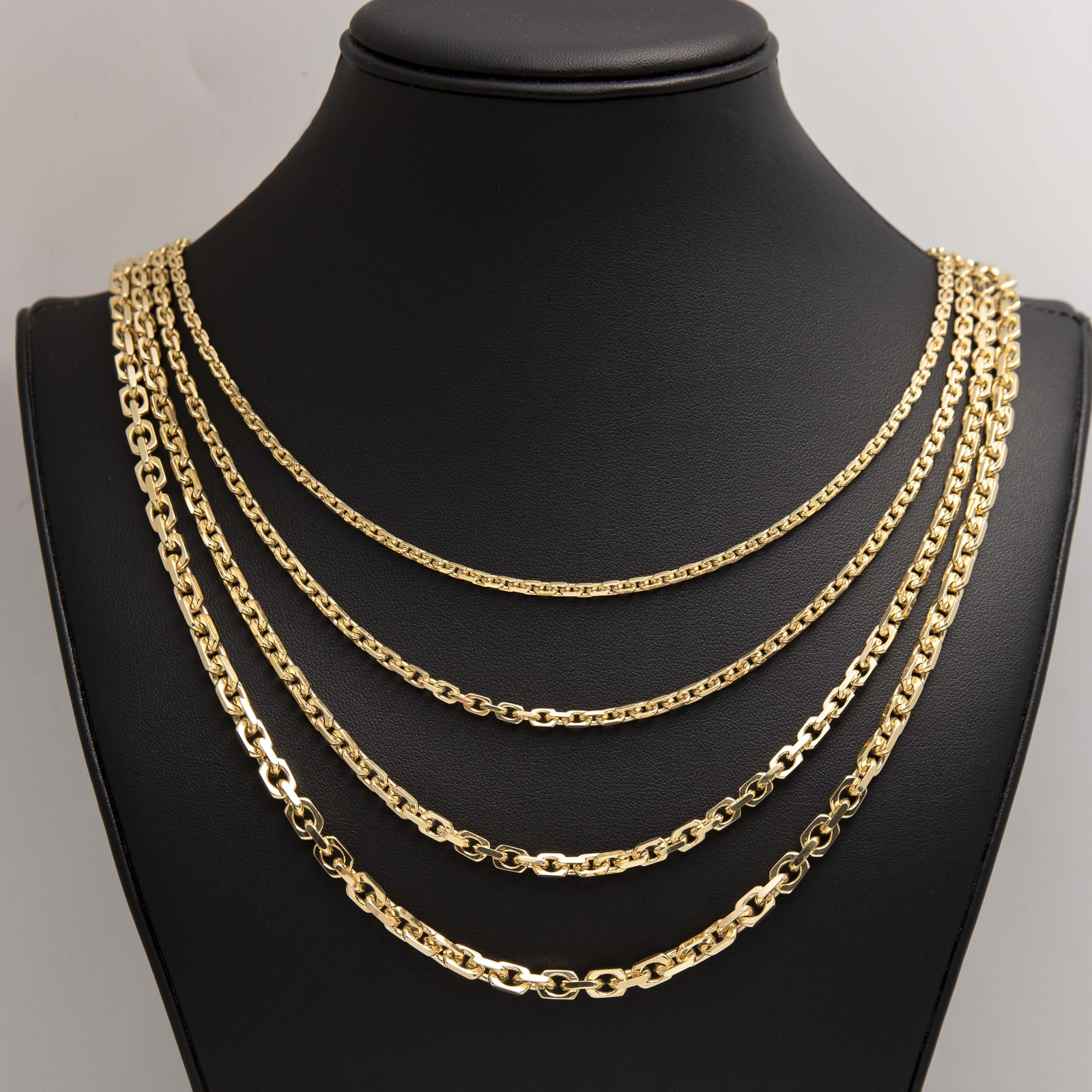 Solid 10K Yellow Gold Shiny Chunky Box Link Chain Necklace Real 10K All Sizes