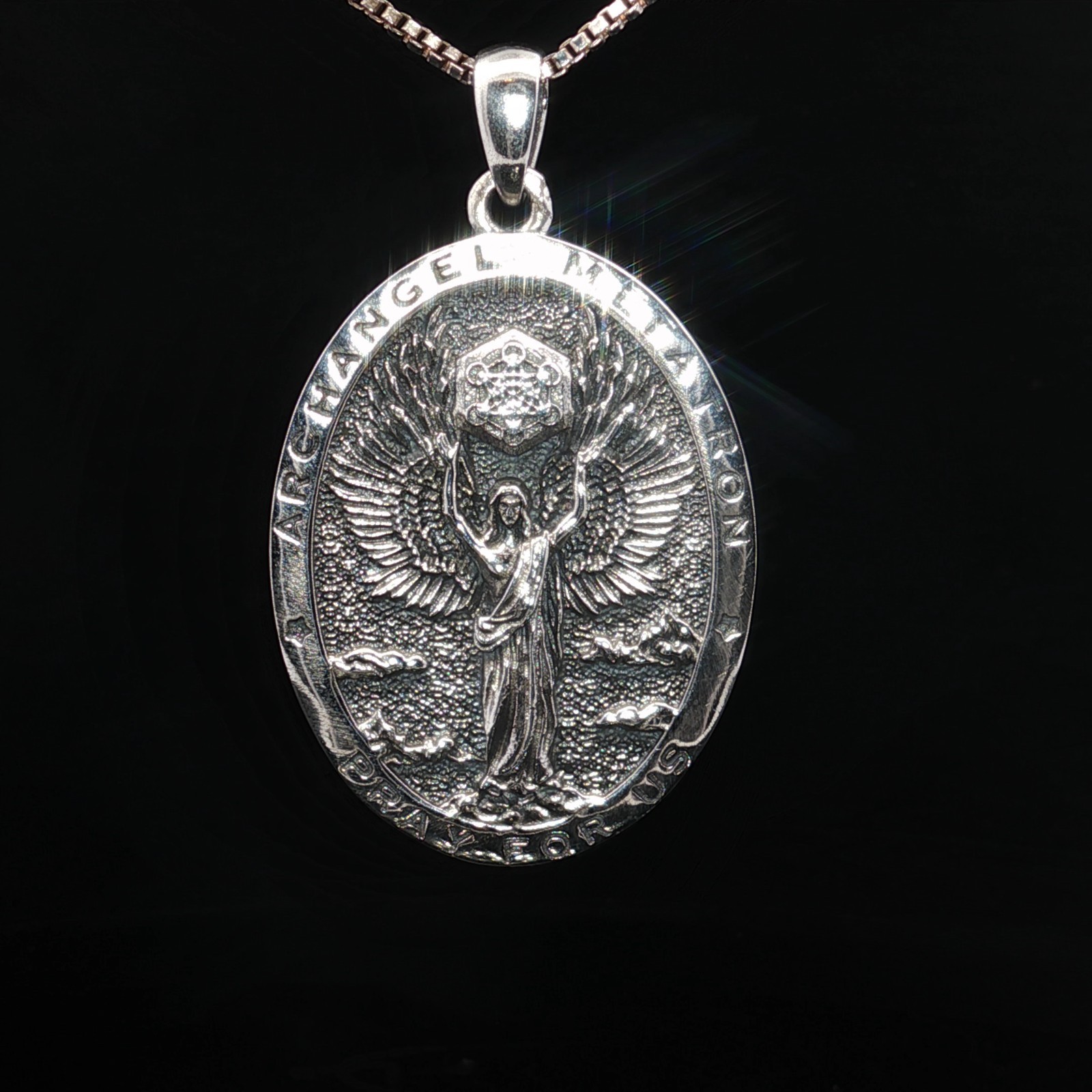 Sterling Silver Archangel Metatron Pendant Necklace