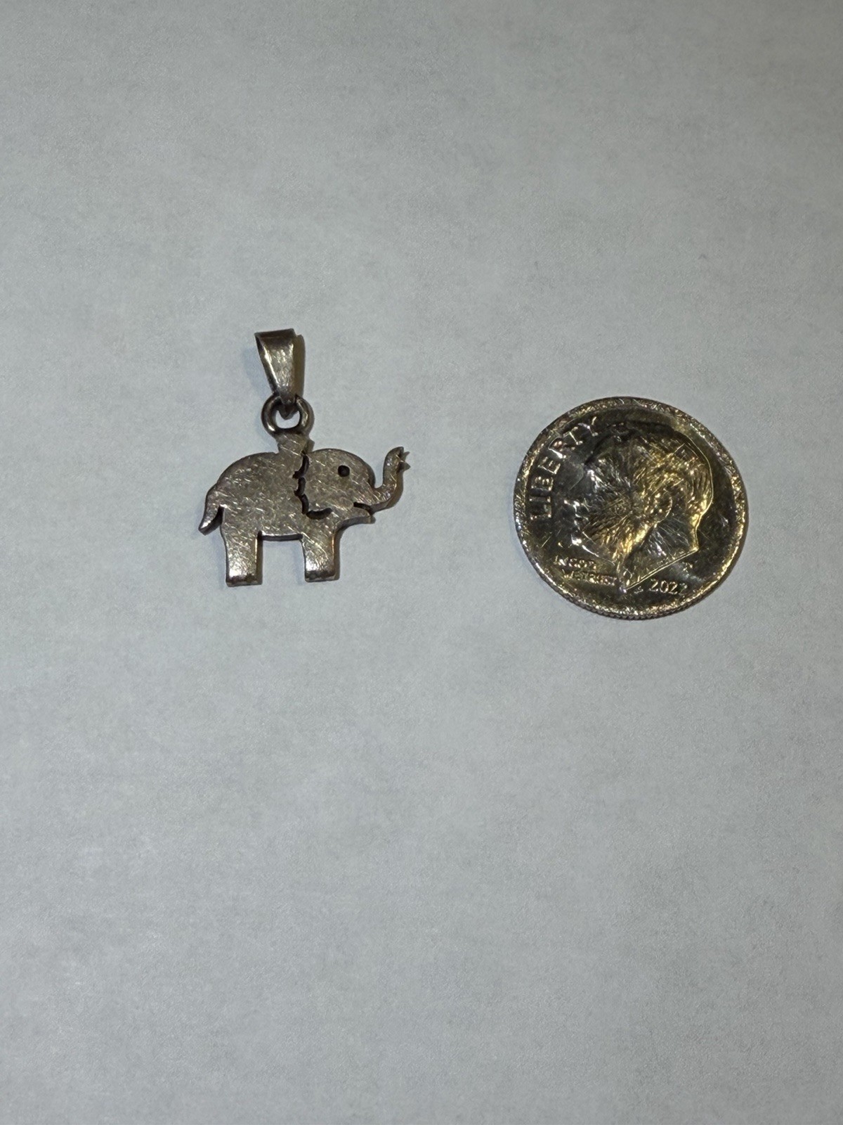 Sterling Silver 925 Elephant Charm Pendant, Animals & Insects Theme, Signed