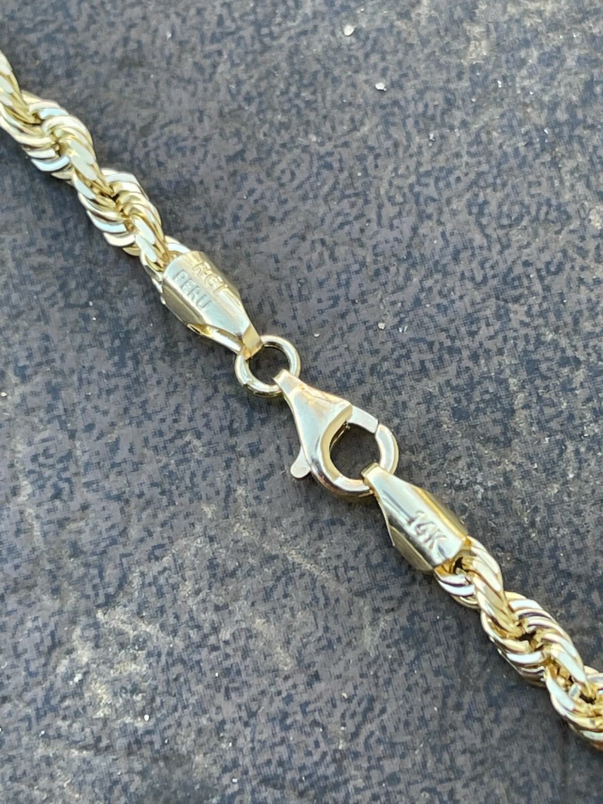Men’s Women’s Real 14k Yellow Gold Solid Rope Chain Necklace 1.5mm-6mm