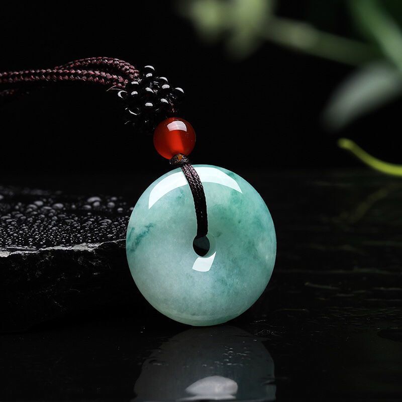Natural Green Jade Quality Jadeite Safety Buckle Female Necklace Pendant Male