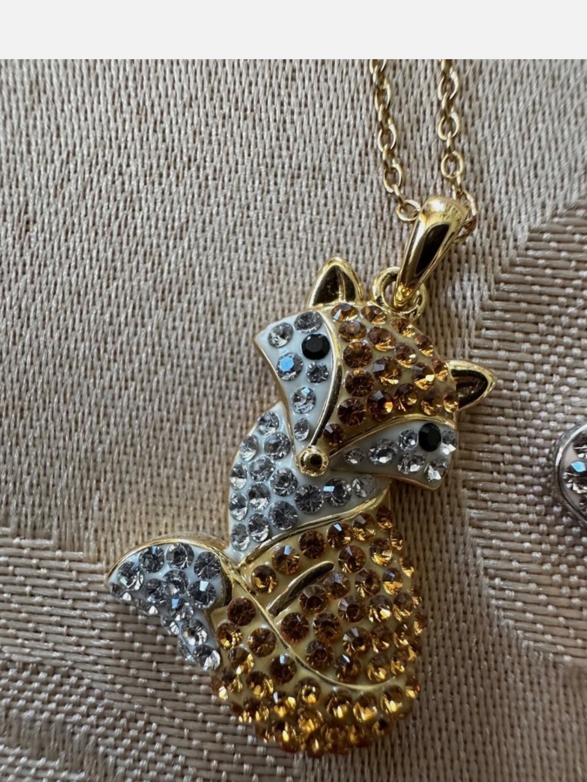 GOLD PLATED STERLING SILVER FOX NECKLACE