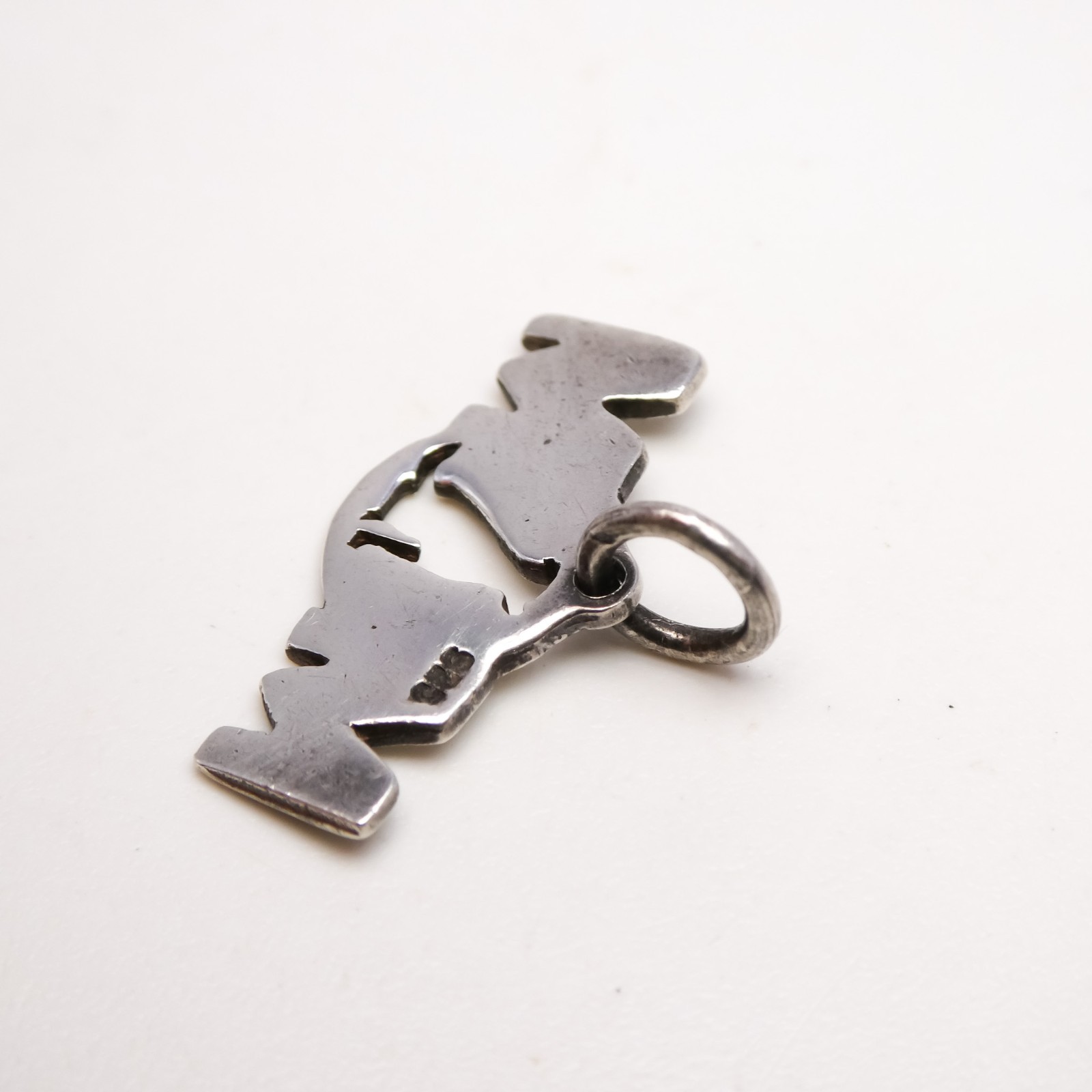 Sterling Silver 925 Pet Dog Mom Cut Out Charm Pendant