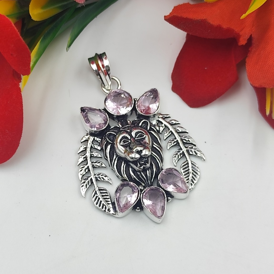 Pink Kunzite Gemstone Handmade 925 Sterling Silver Jewelry Pendant Size-2.4″