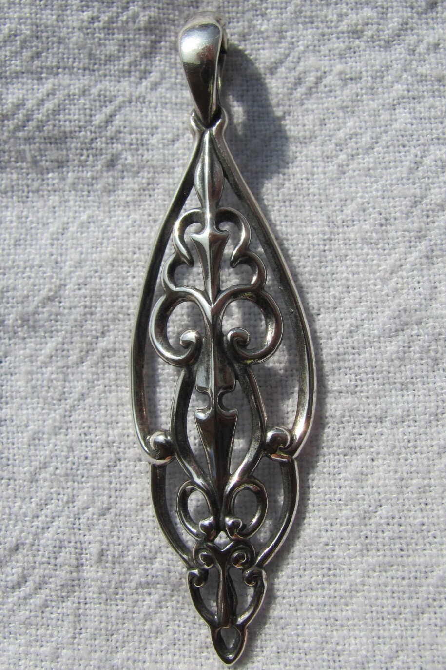 Carolyn Pollack Sterling Silver Ornate Scroll Shield Enhancer Pendant