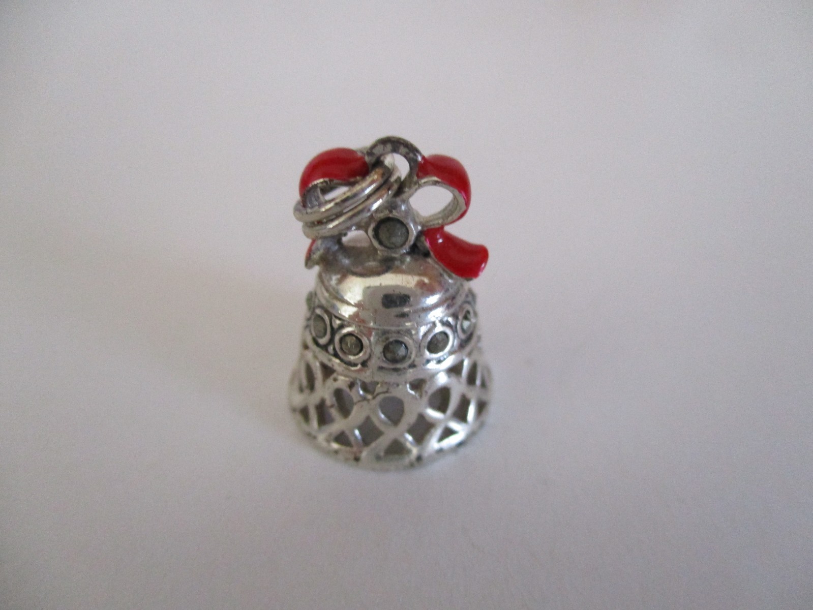 Sterling Silver 16″ Chain & Marcasite~29 Stones~ with Double Clasps + Bell Charm
