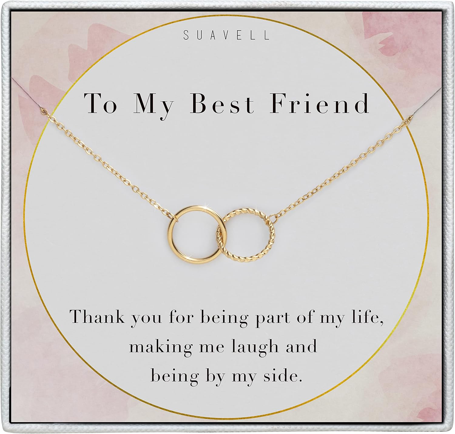 Best Friend Necklaces: Interlocking Circle Open Circle Ster Sterling Silver Chai