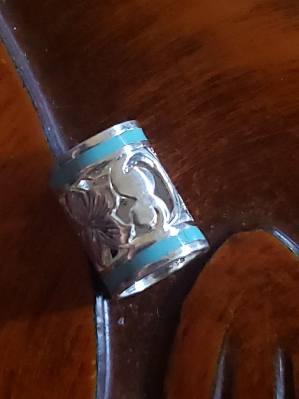 Hawaiian Baby Silver Initial Pendant Enamel 8mm X 6mm Slide Blue Letter