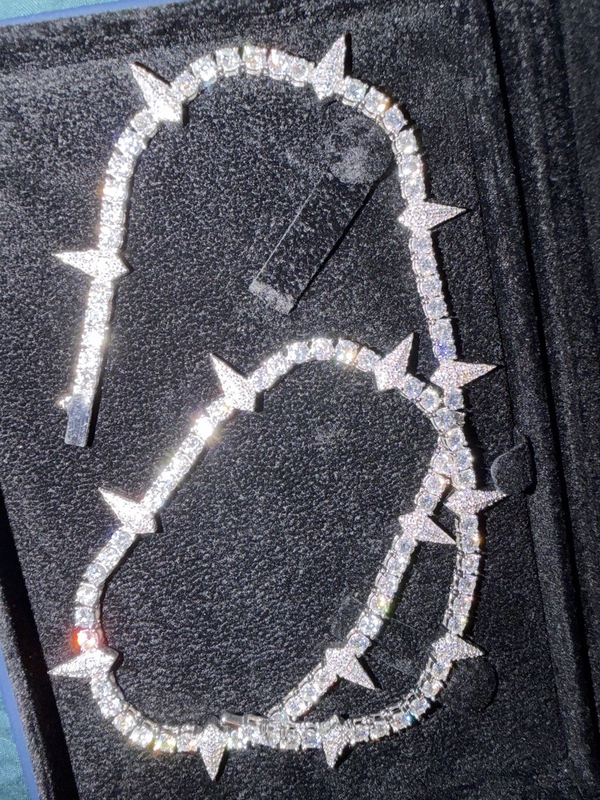 MOISSANITE SPIKED TENNIS CHAIN 14K GOLD